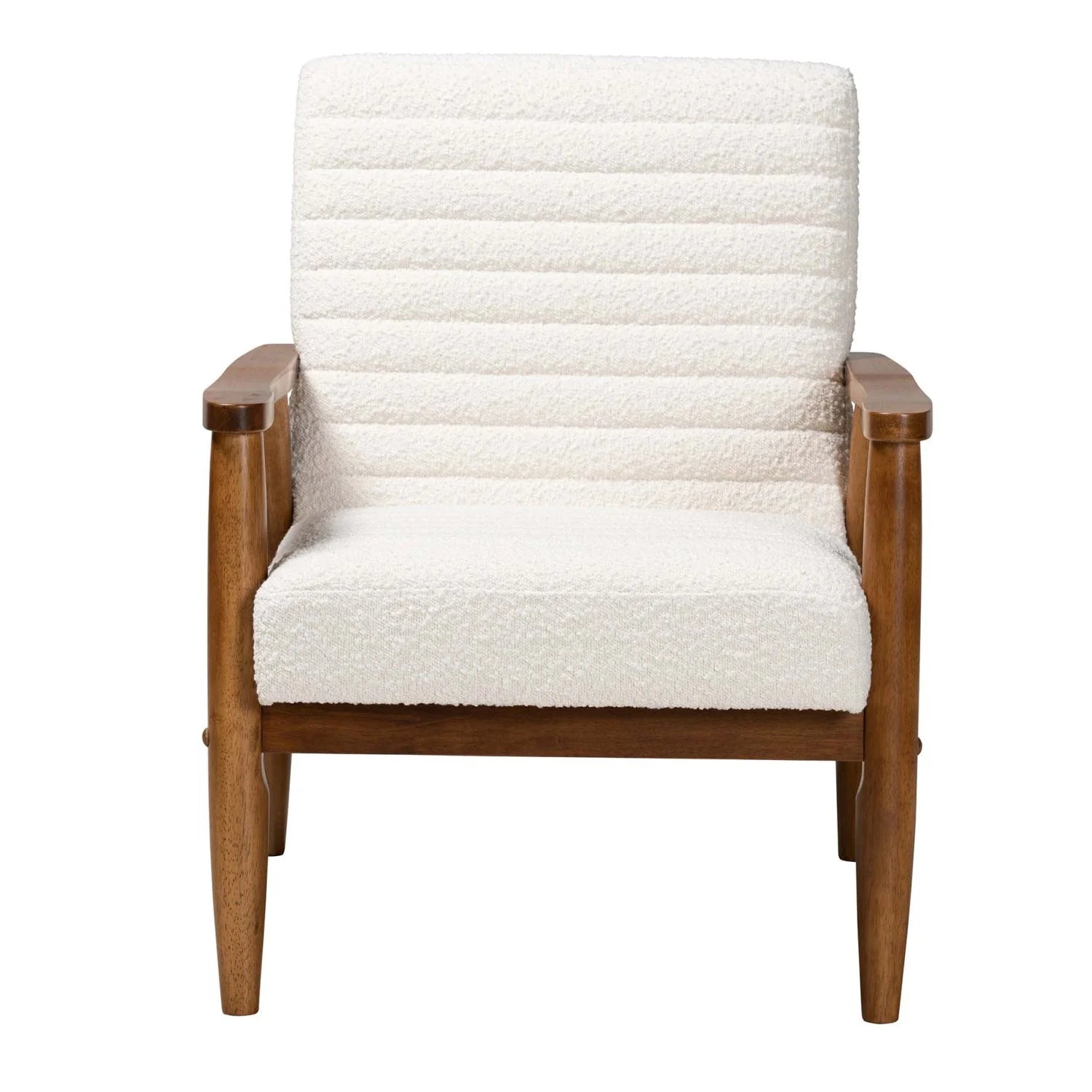 Luxury Cream Boucle Lounge Chair Modern Italian Style for Villa