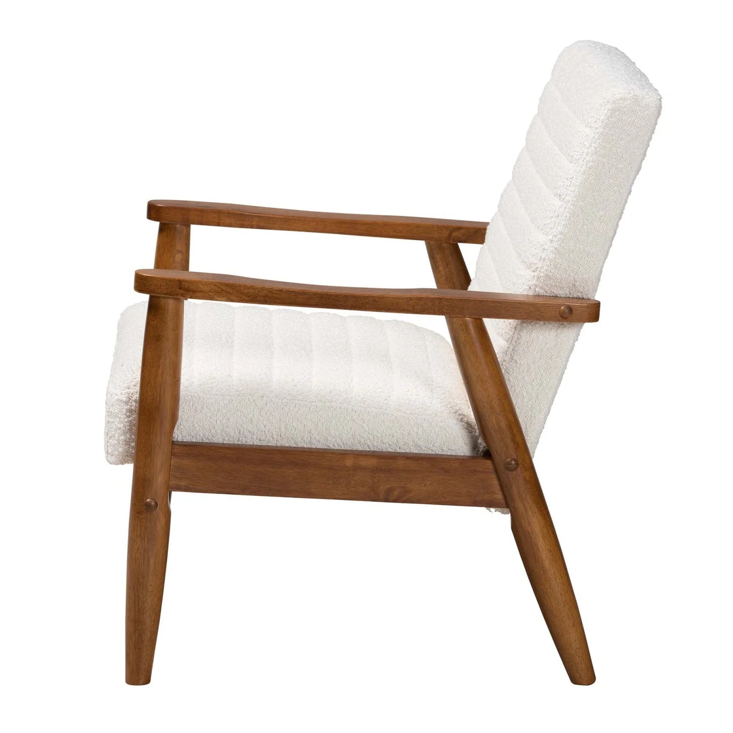 Luxury Cream Boucle Lounge Chair Modern Italian Style for Villa