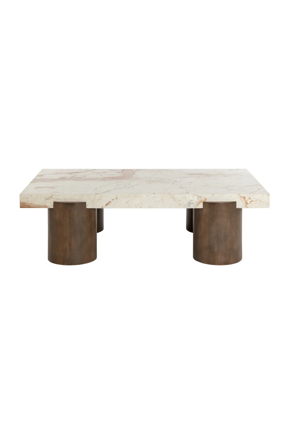 Luxury Cream Breccia Marble Rectangular Coffee Table Modern Italian Style for Villa