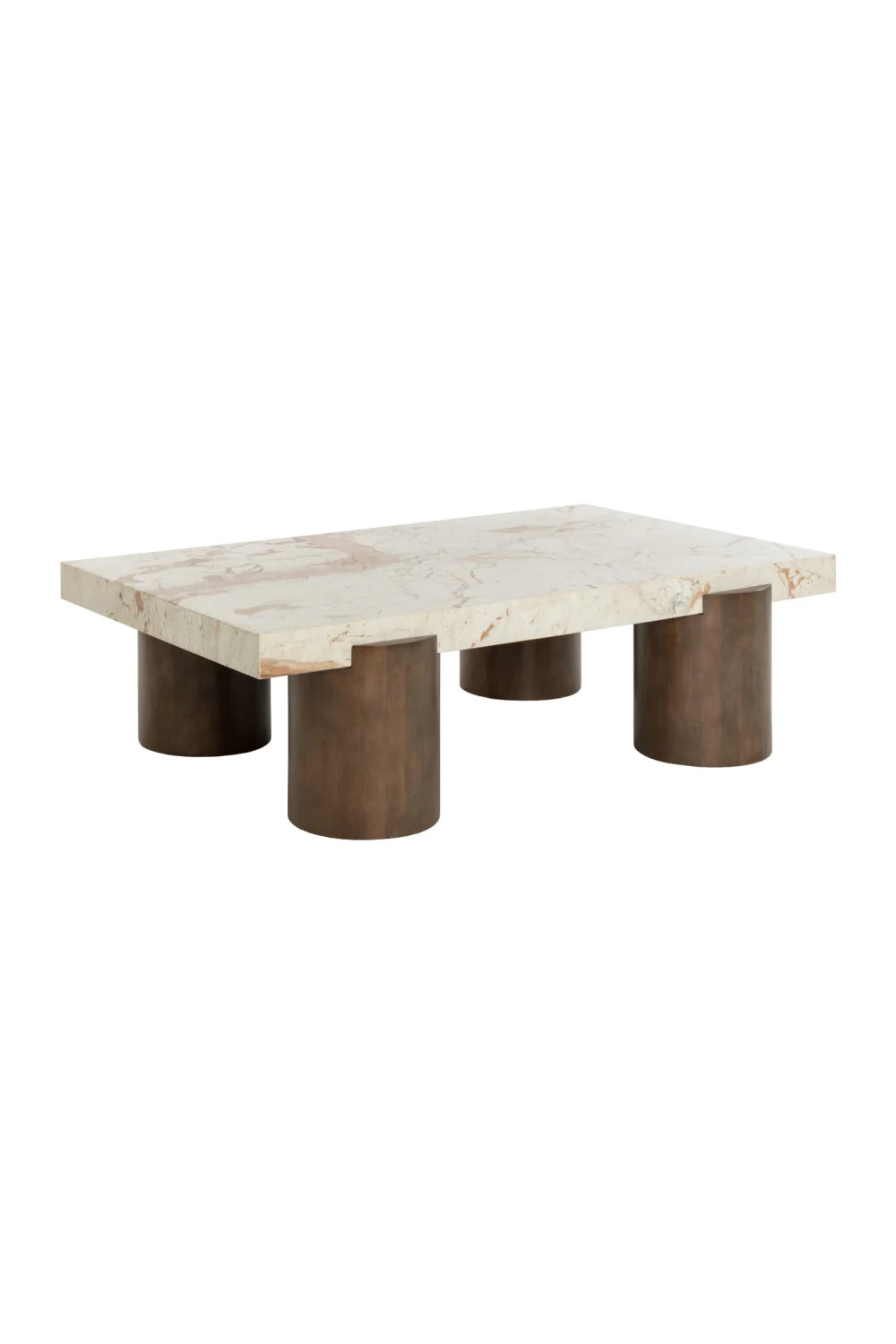Luxury Cream Breccia Marble Rectangular Coffee Table Modern Italian Style for Villa
