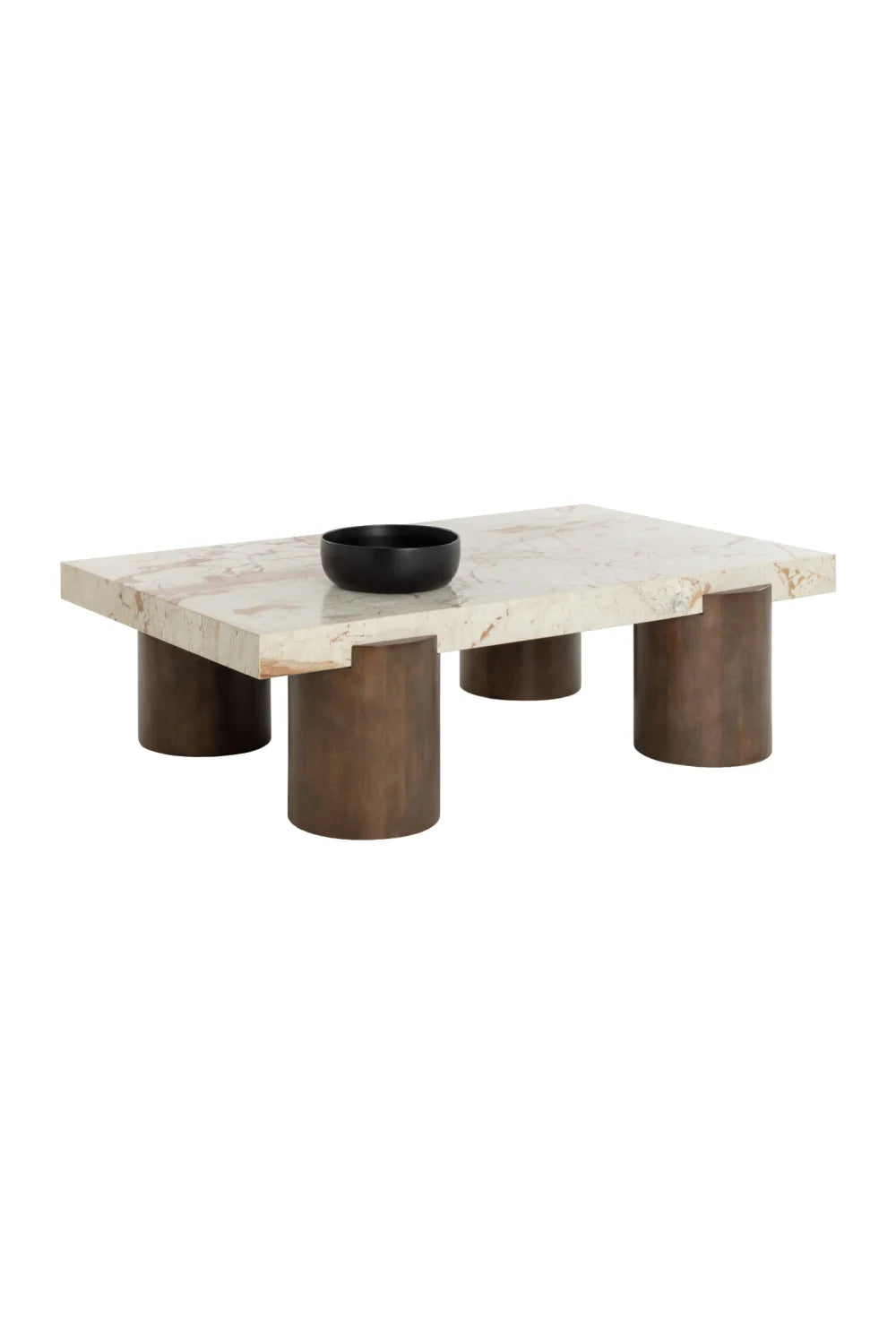 Luxury Cream Breccia Marble Rectangular Coffee Table Modern Italian Style for Villa