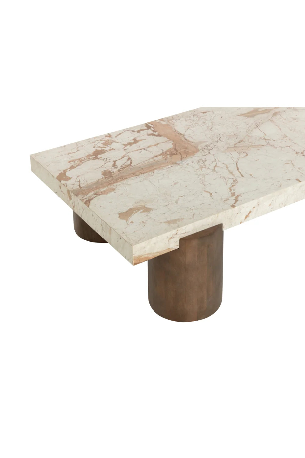 Luxury Cream Breccia Marble Rectangular Coffee Table Modern Italian Style for Villa