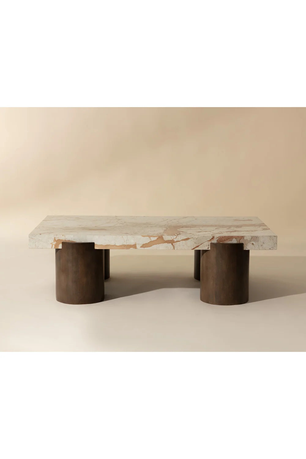 Luxury Cream Breccia Marble Rectangular Coffee Table Modern Italian Style for Villa