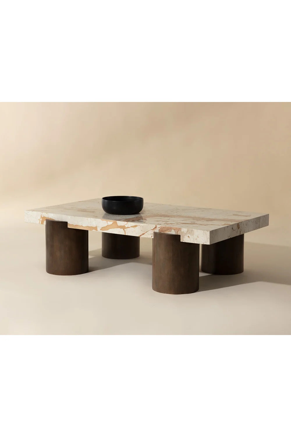 Luxury Cream Breccia Marble Rectangular Coffee Table Modern Italian Style for Villa