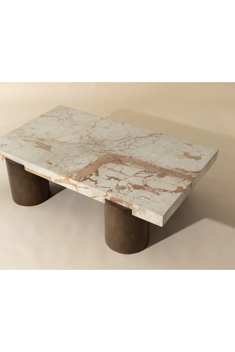 Luxury Cream Breccia Marble Rectangular Coffee Table Modern Italian Style for Villa