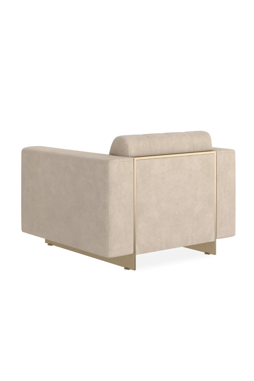 Luxury Cream Channeled Lounge Chair Modern Italian Style for Villa