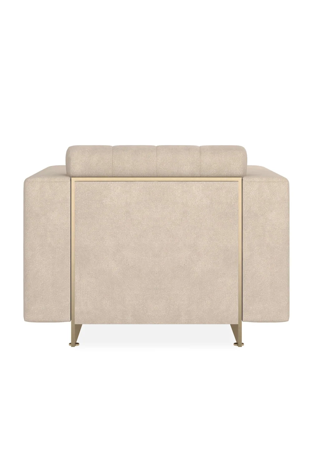 Luxury Cream Channeled Lounge Chair Modern Italian Style for Villa