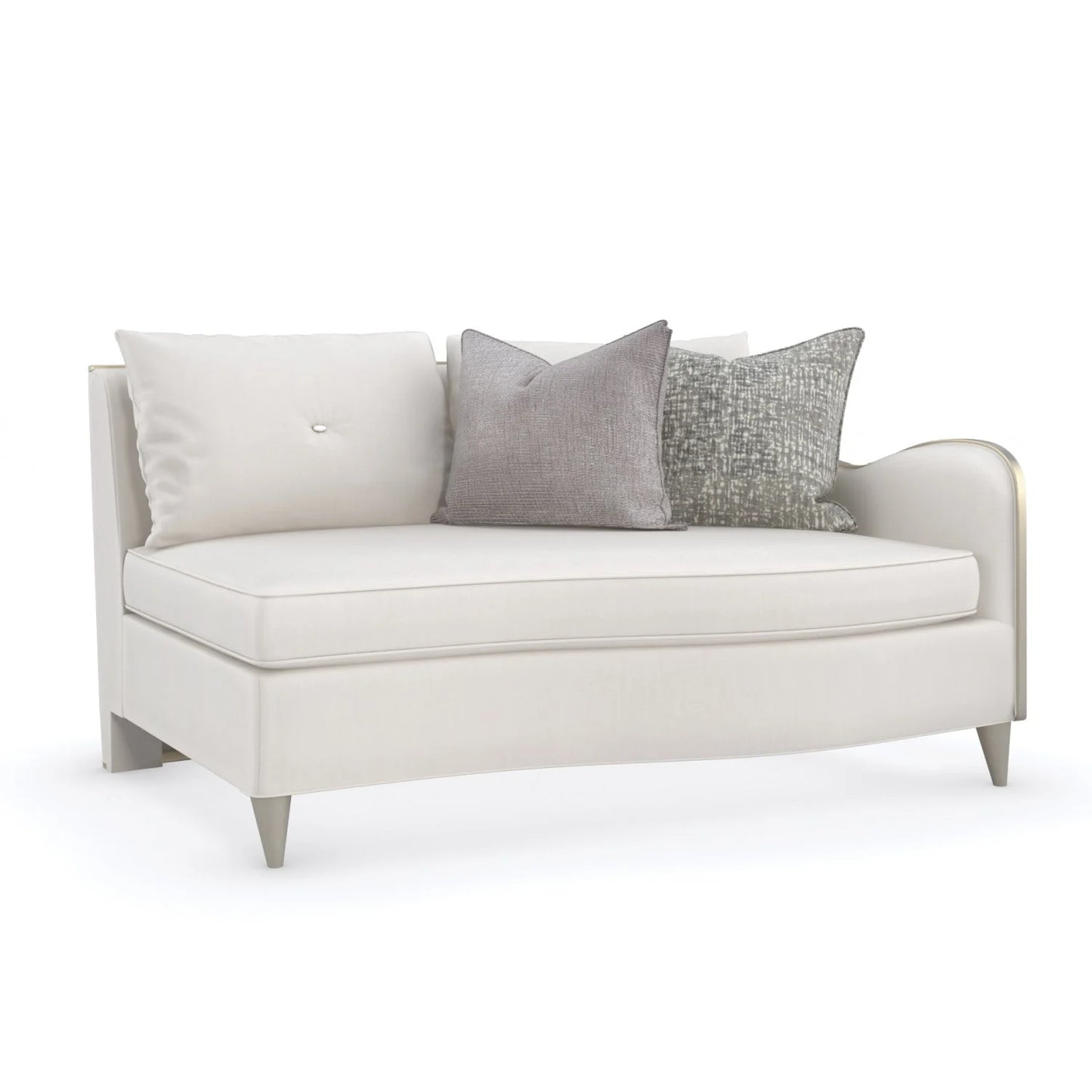 Luxury Cream Chenille Sectional Sofa Modern Italian Style for Villa