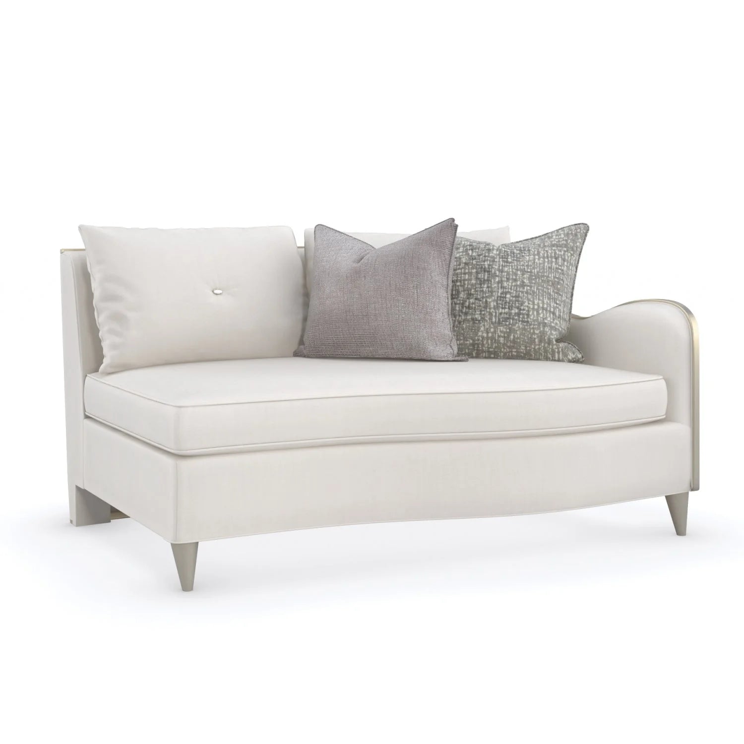 Luxury Cream Chenille Sectional Sofa Modern Italian Style for Villa