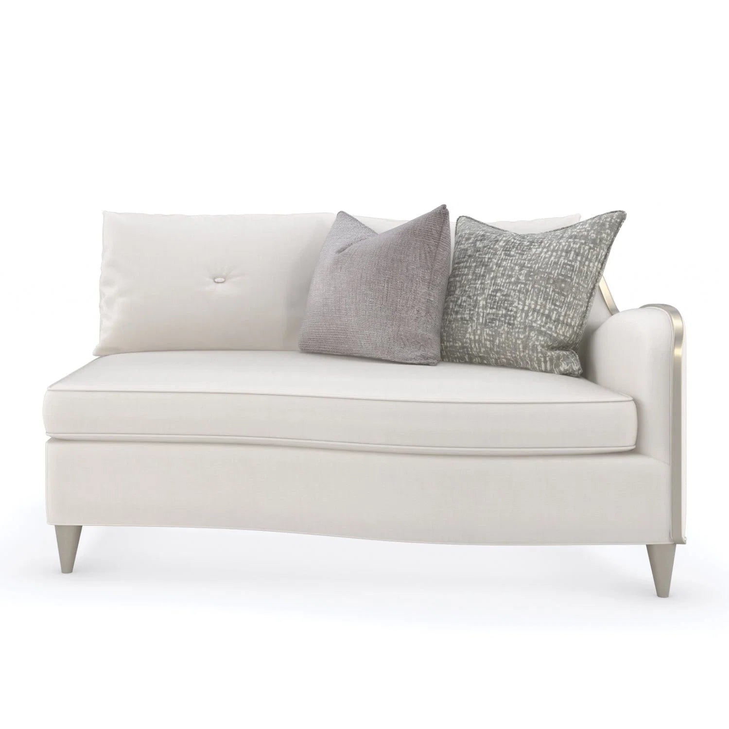 Luxury Cream Chenille Sectional Sofa Modern Italian Style for Villa