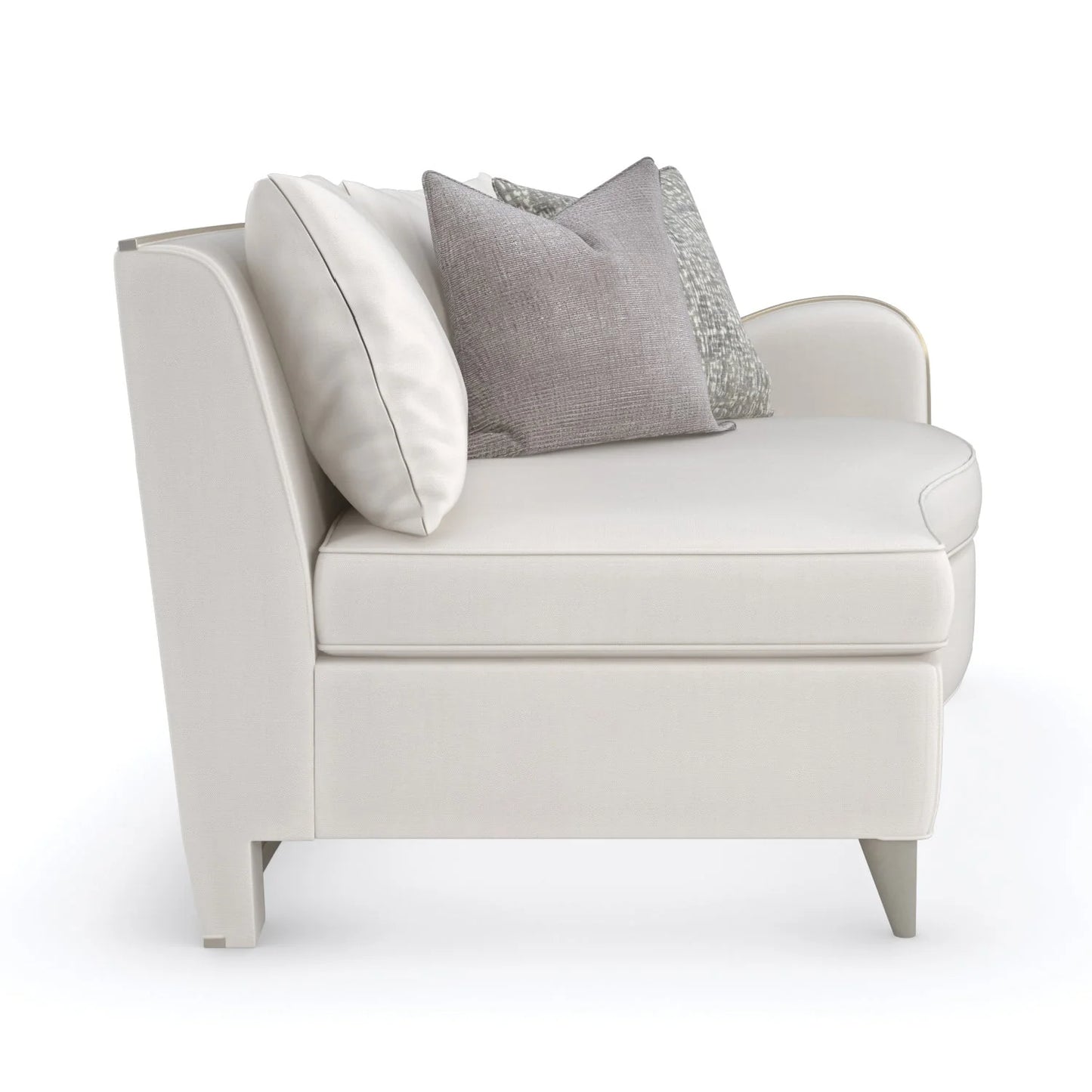 Luxury Cream Chenille Sectional Sofa Modern Italian Style for Villa