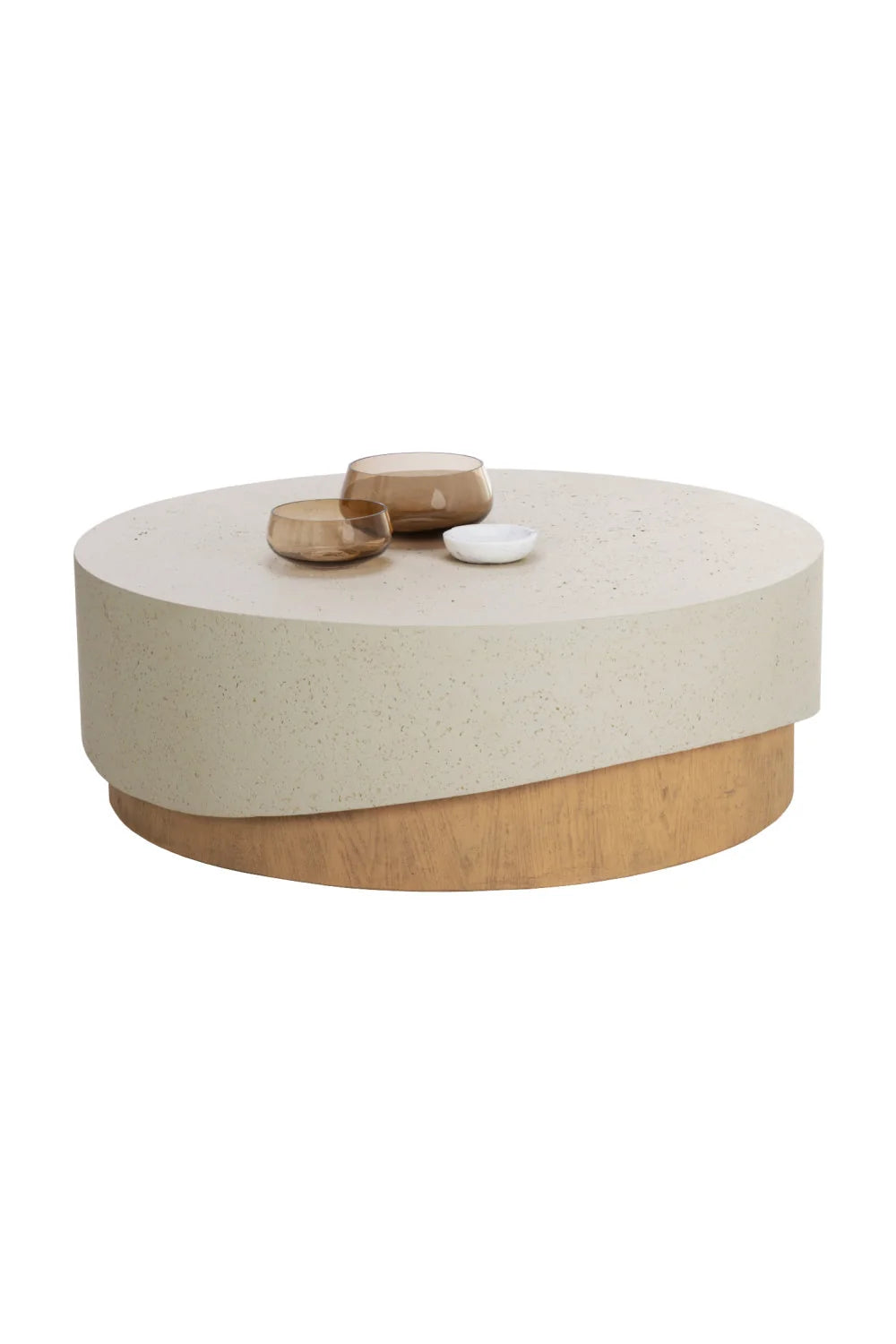 Luxury Cream Concrete Coffee Table Modern Italian Style for Villa
