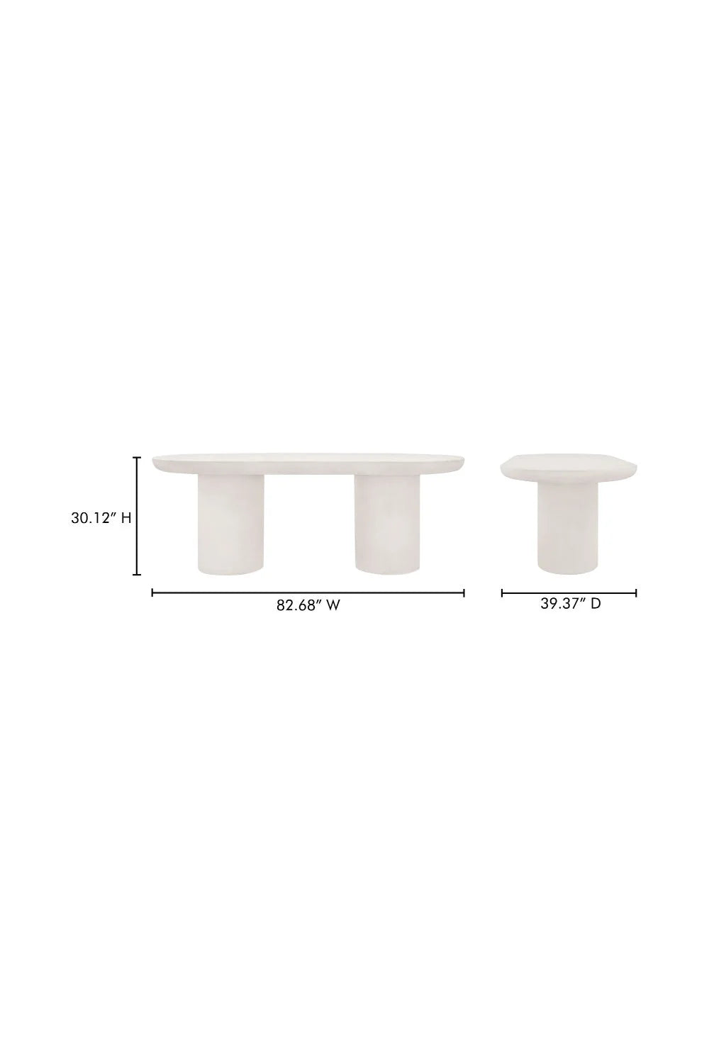 Luxury Cream Concrete Dining Table Modern Italian Style for Villa