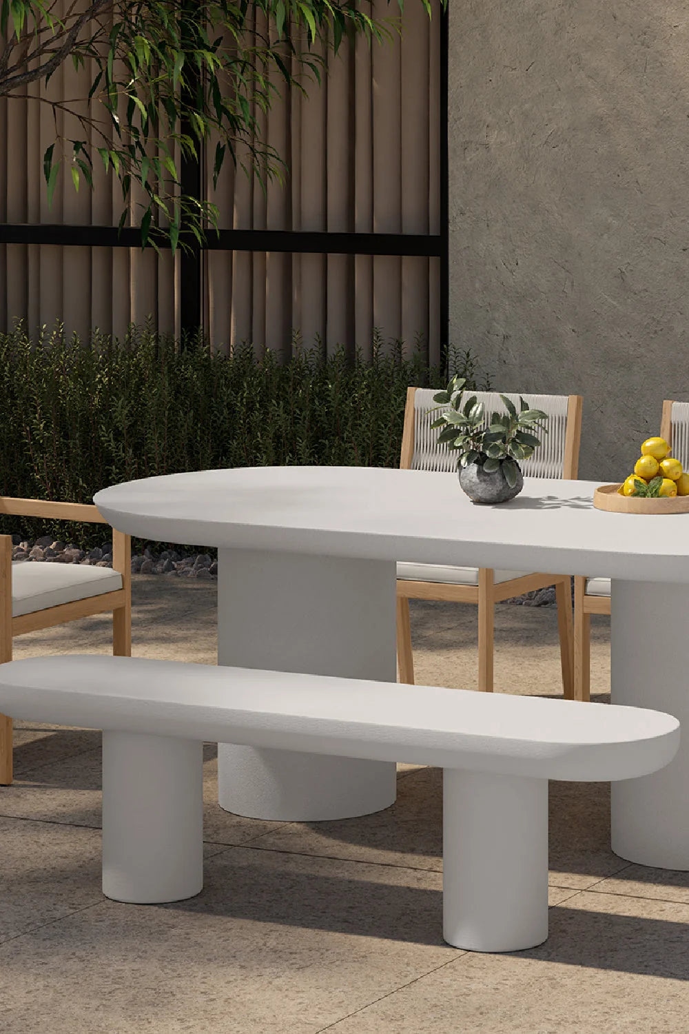 Luxury Cream Concrete Dining Table Modern Italian Style for Villa