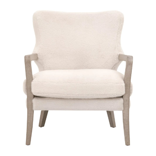 Luxury Cream Fabric Accent Lounge Chair Modern Italian Style for Villa