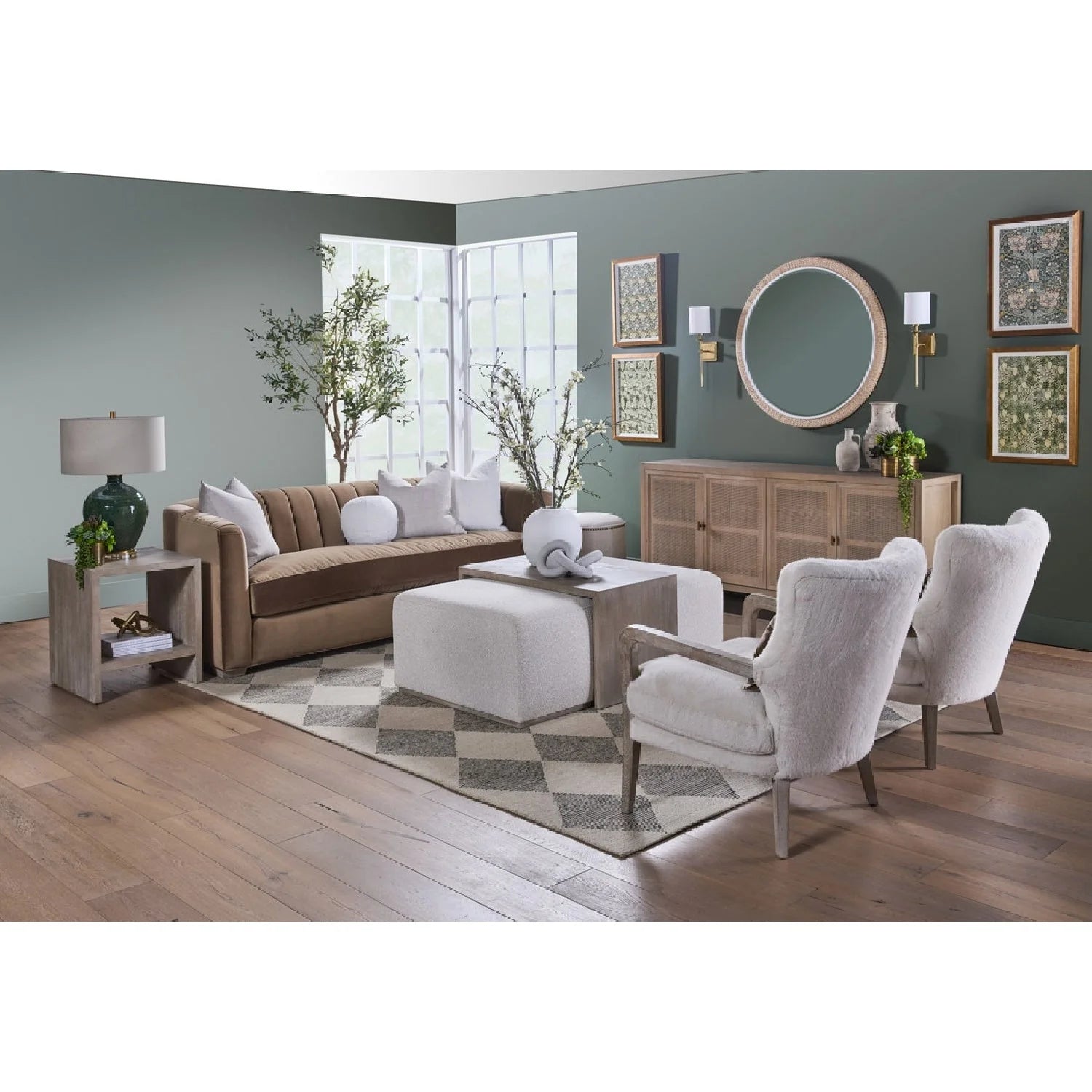 Luxury Cream Fabric Accent Lounge Chair Modern Italian Style for Villa