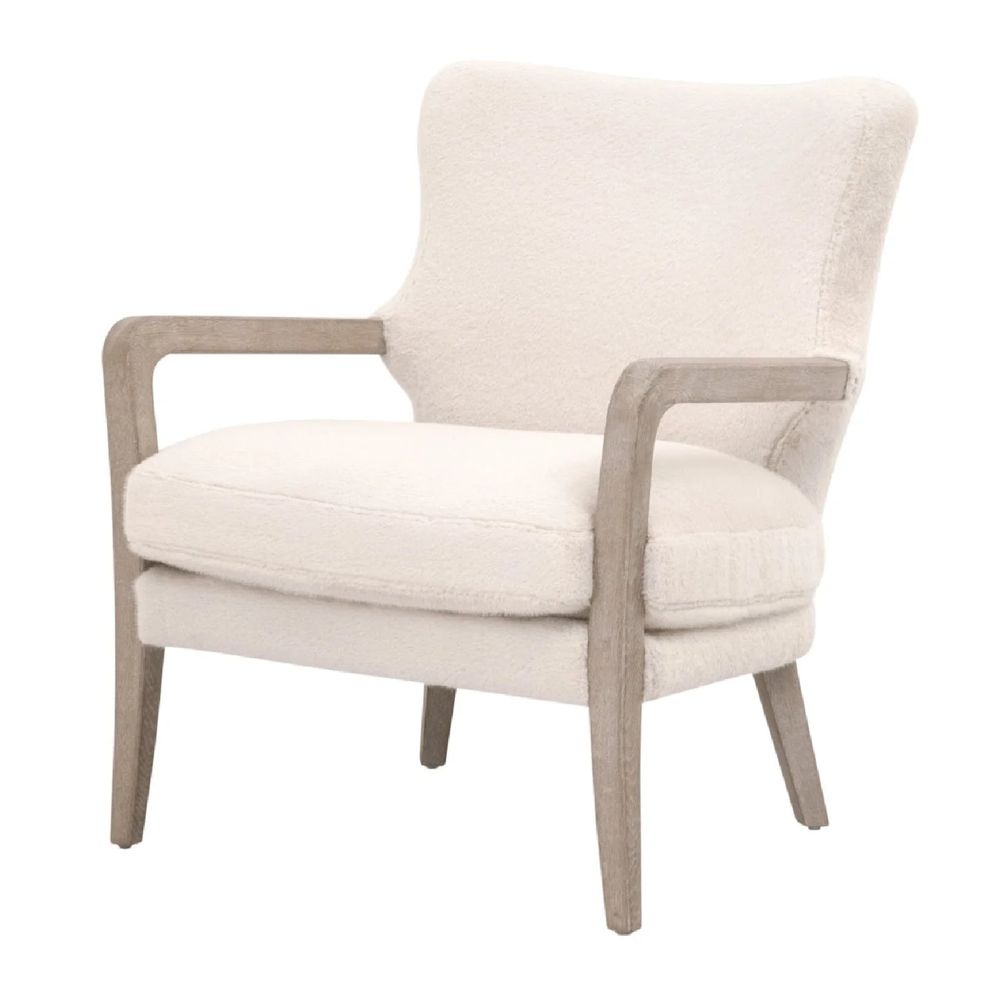Luxury Cream Fabric Accent Lounge Chair Modern Italian Style for Villa
