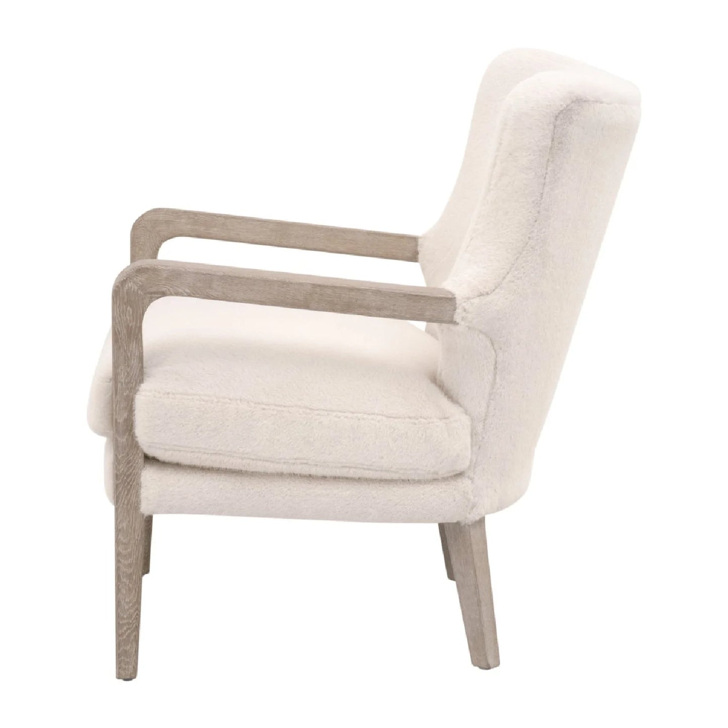 Luxury Cream Fabric Accent Lounge Chair Modern Italian Style for Villa