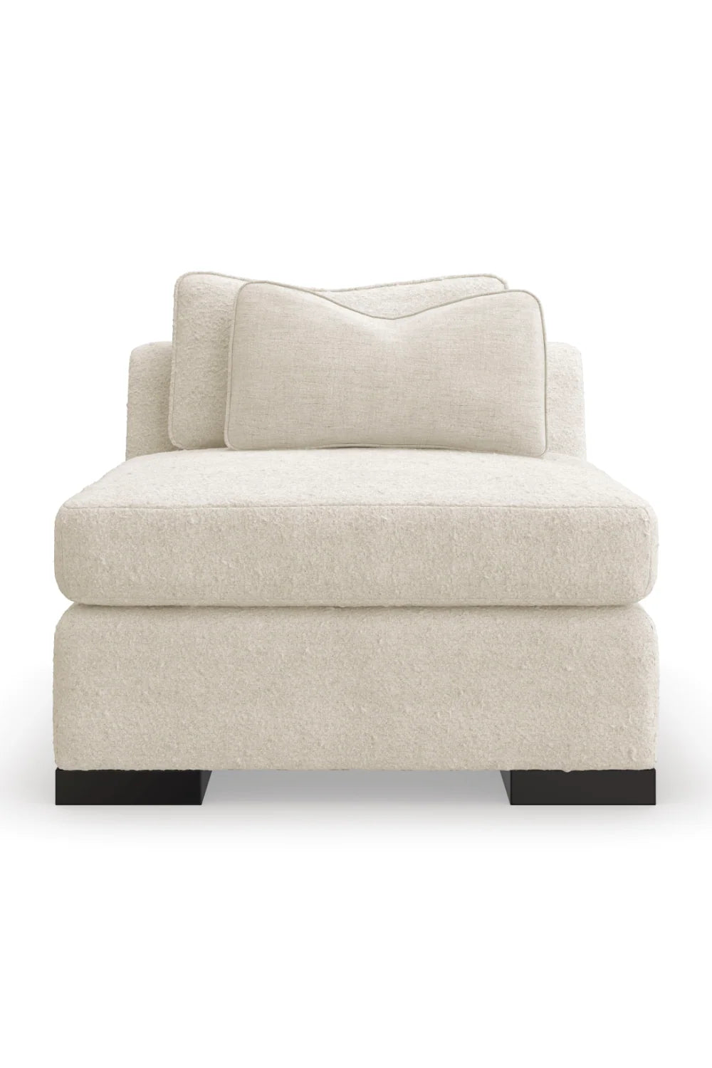 Luxury Cream Fabric Armless Lounge Chair Modern Italian Style for Villa
