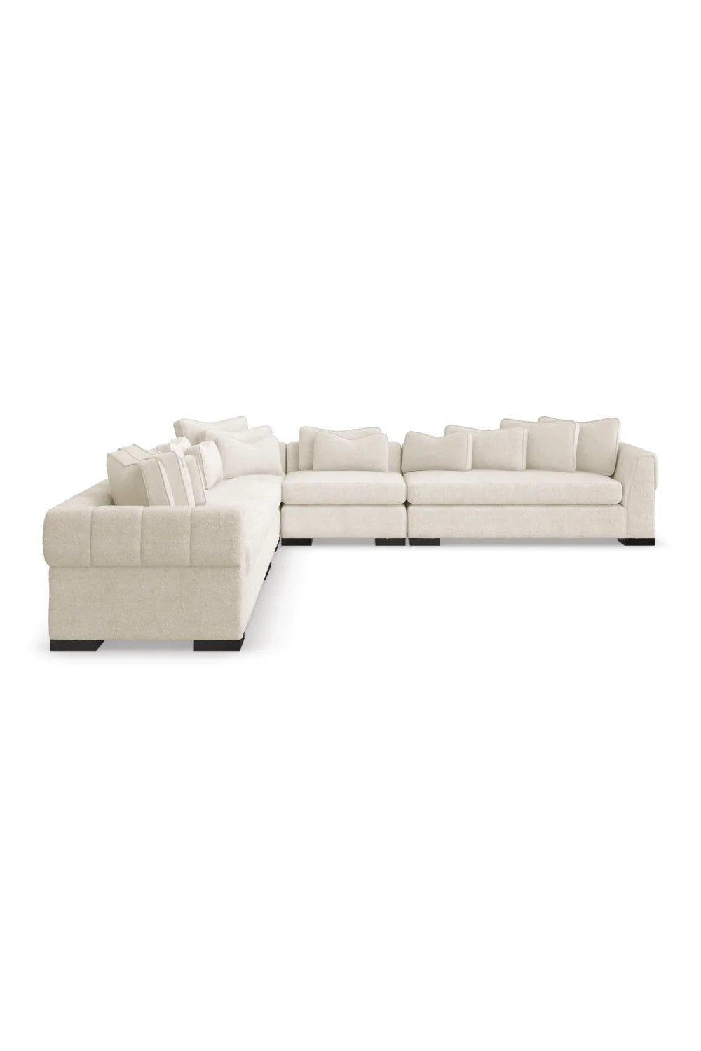 Luxury Cream Fabric Armless Lounge Chair Modern Italian Style for Villa