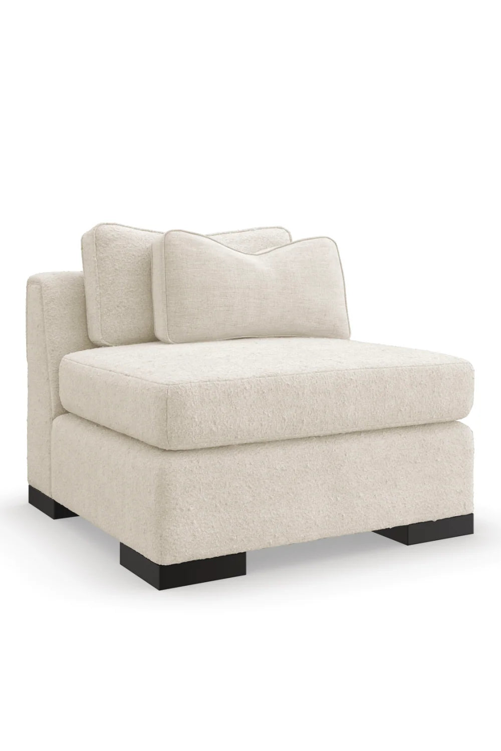 Luxury Cream Fabric Armless Lounge Chair Modern Italian Style for Villa