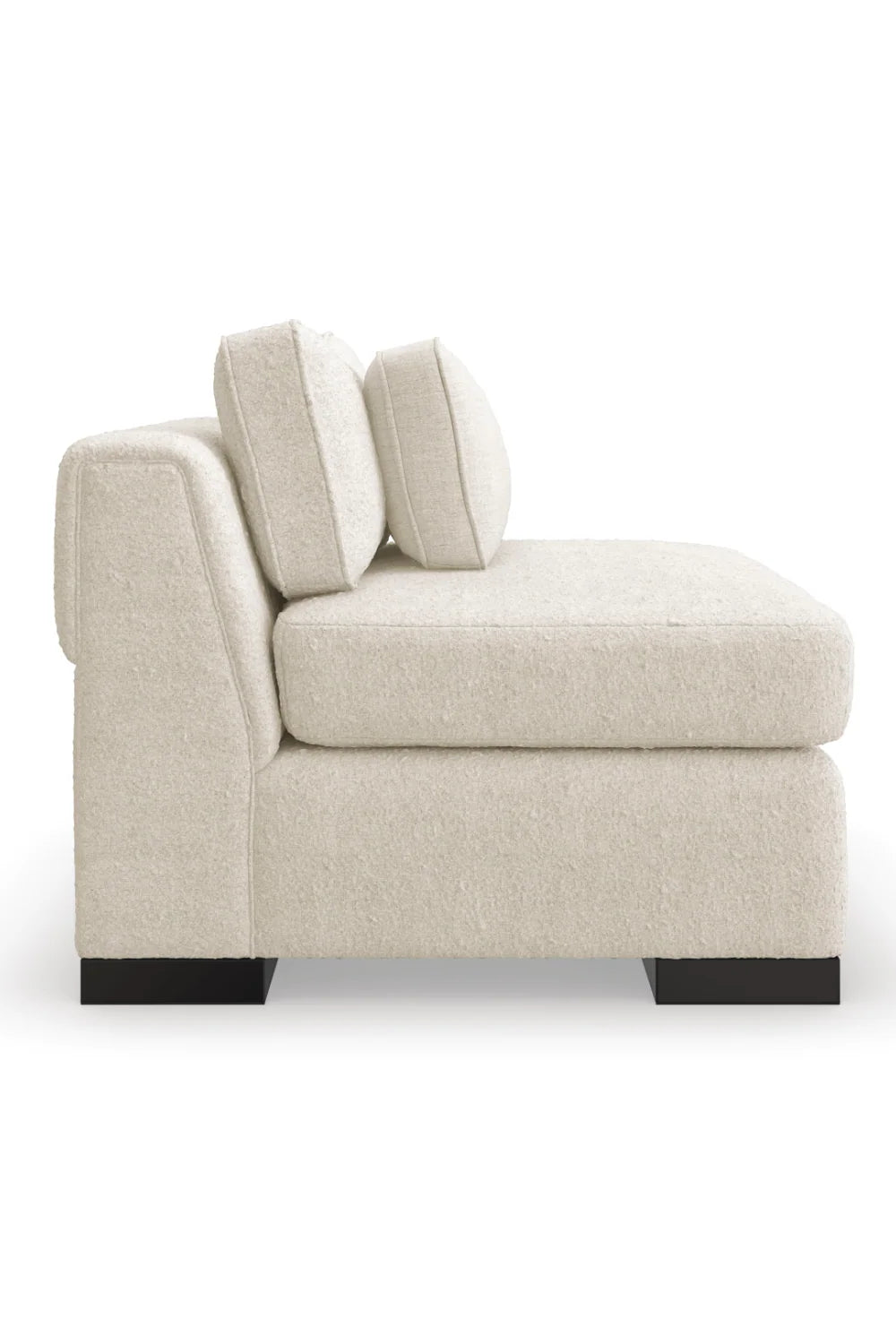 Luxury Cream Fabric Armless Lounge Chair Modern Italian Style for Villa