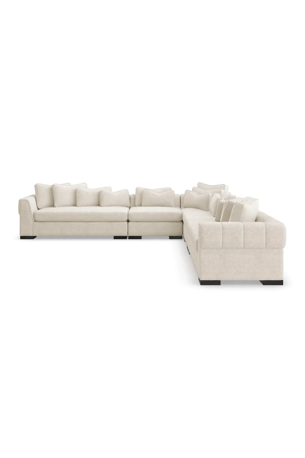Luxury Cream Fabric Armless Lounge Chair Modern Italian Style for Villa