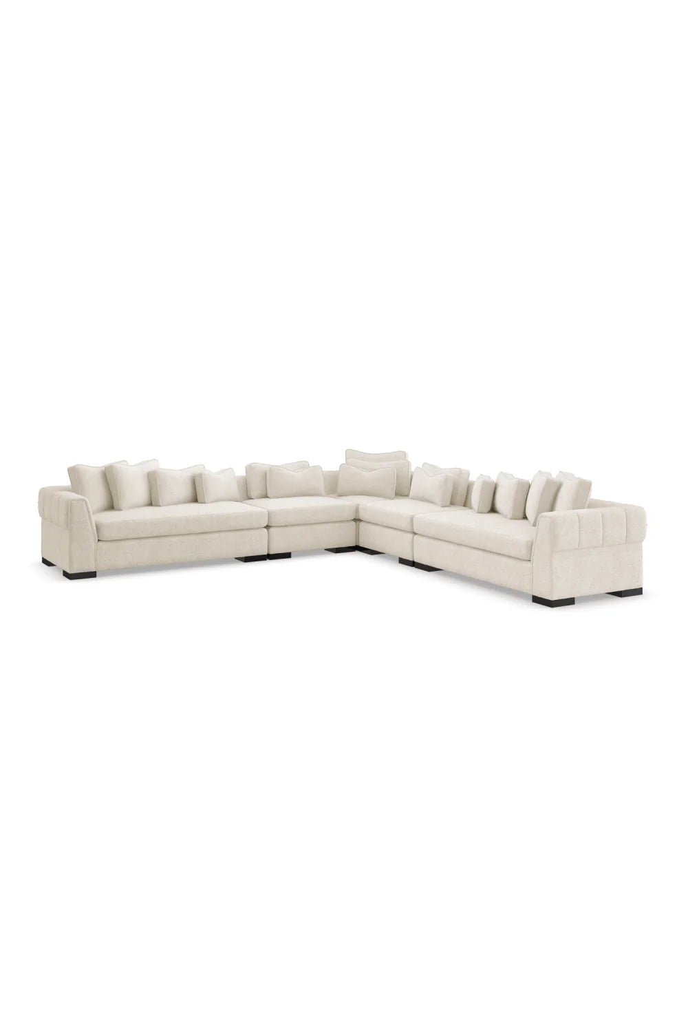 Luxury Cream Fabric Armless Lounge Chair Modern Italian Style for Villa