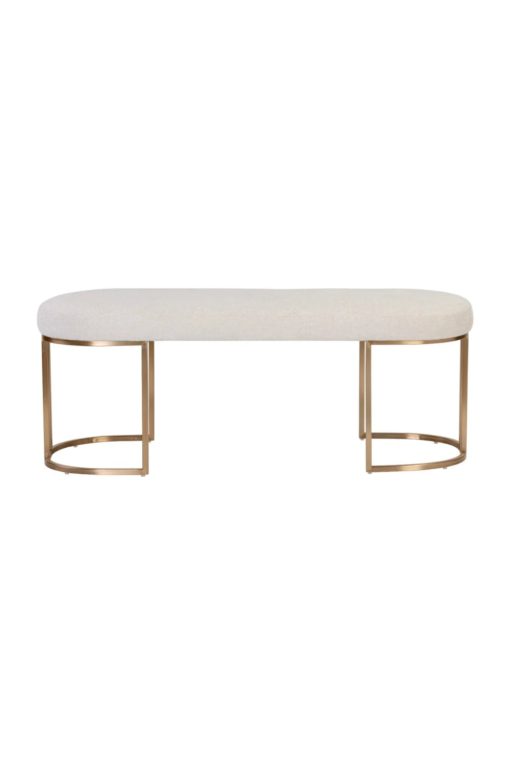 Luxury Cream Fabric Bench European Style for Villa