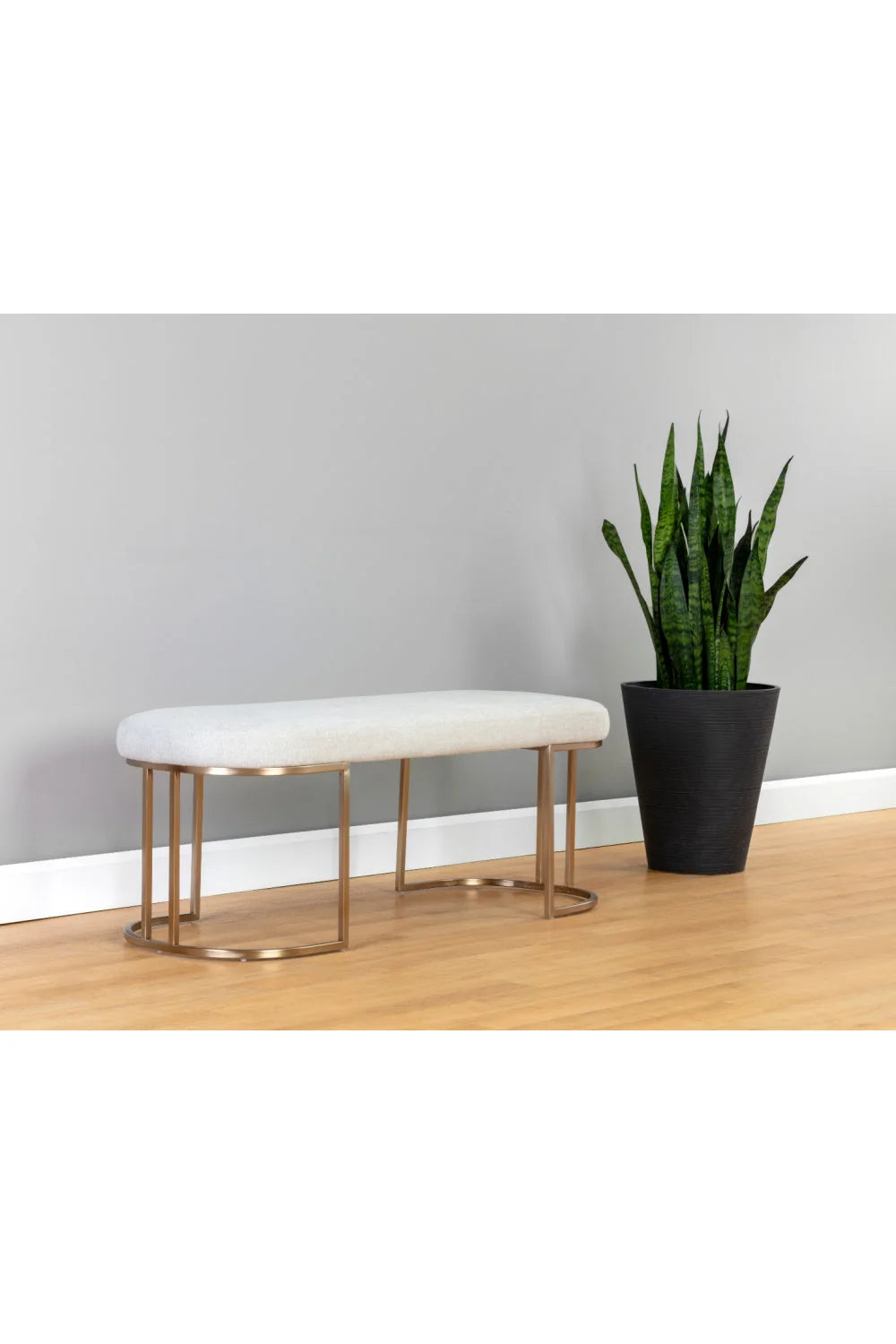 Luxury Cream Fabric Bench European Style for Villa