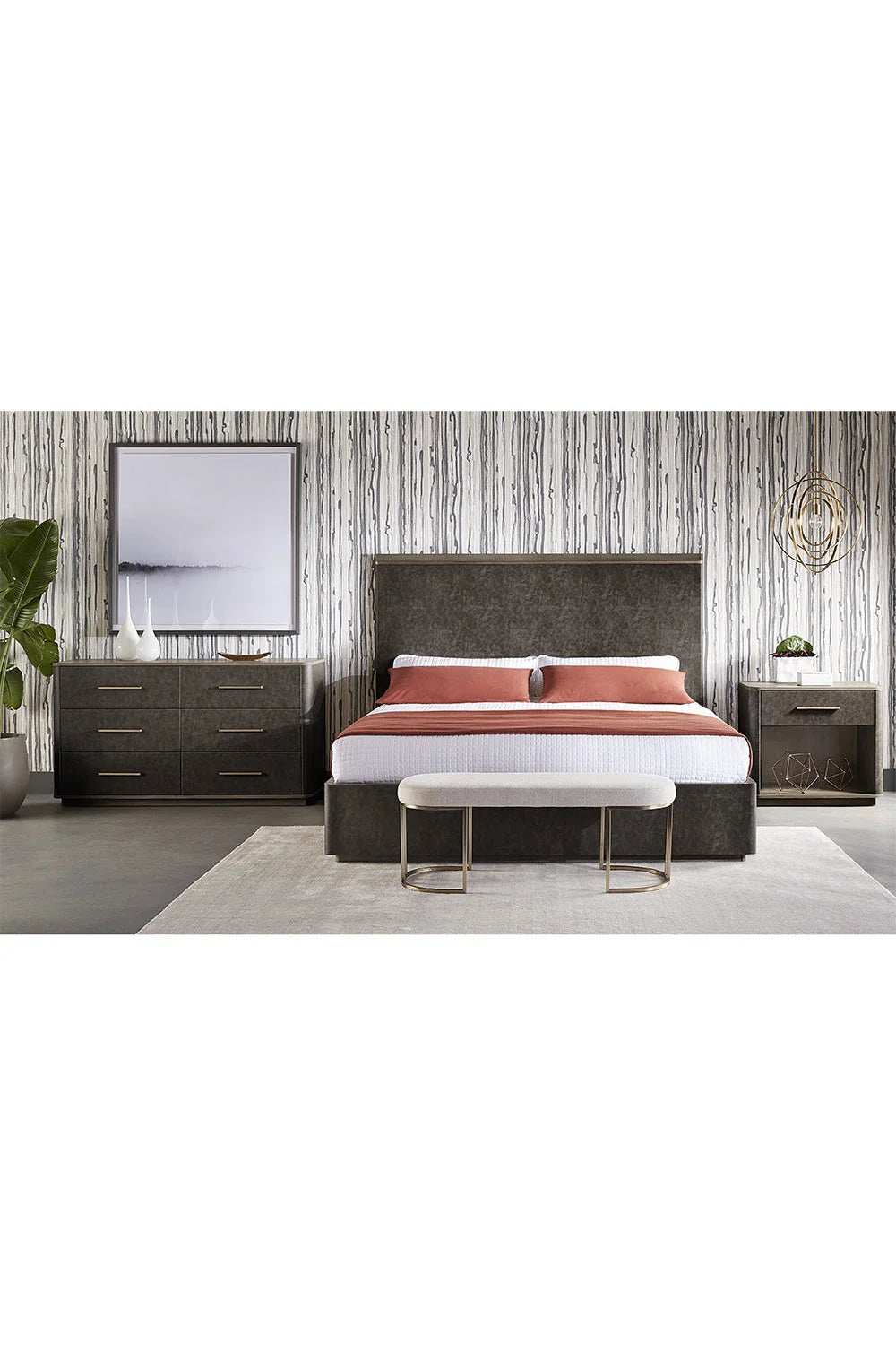 Luxury Cream Fabric Bench European Style for Villa