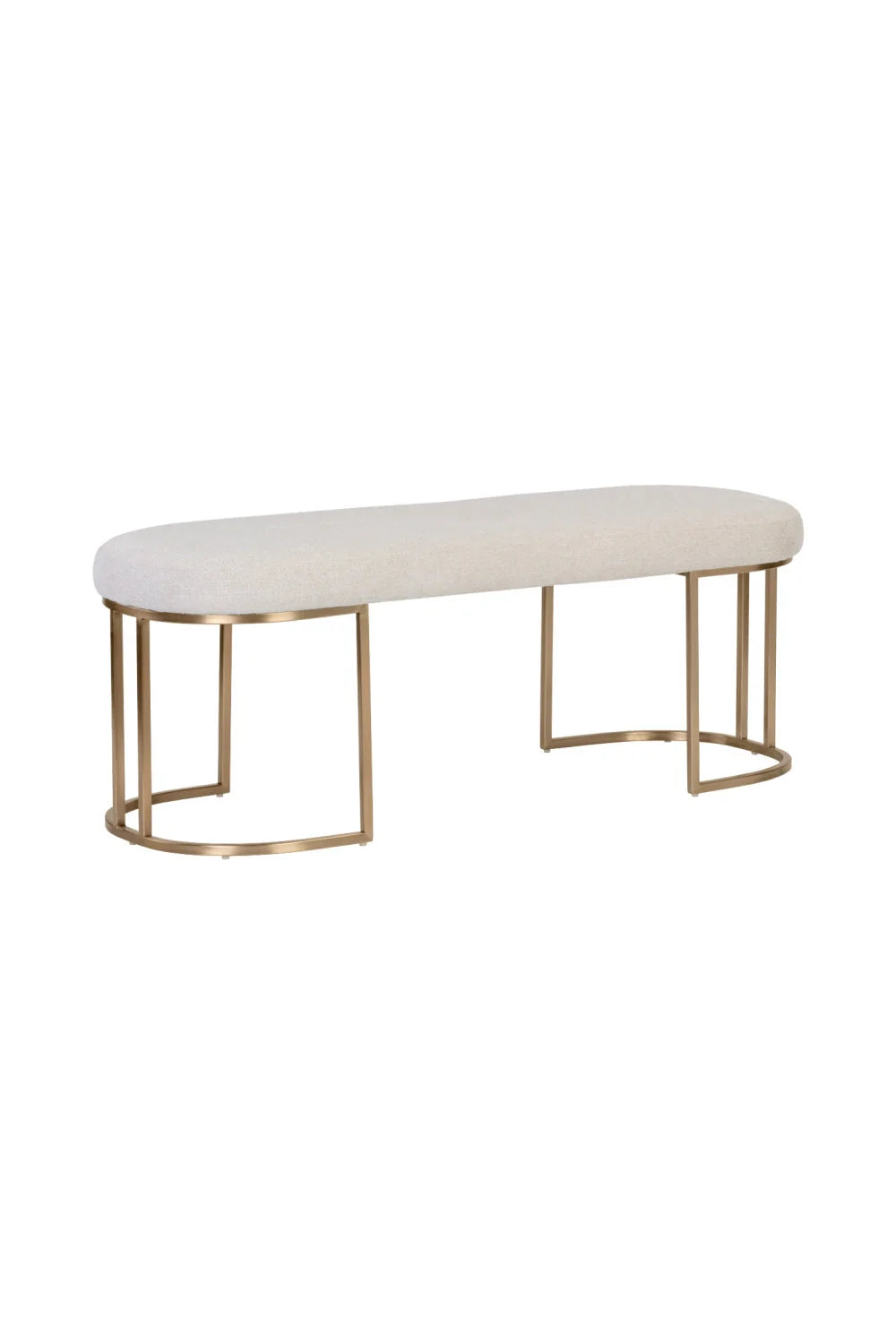 Luxury Cream Fabric Bench European Style for Villa