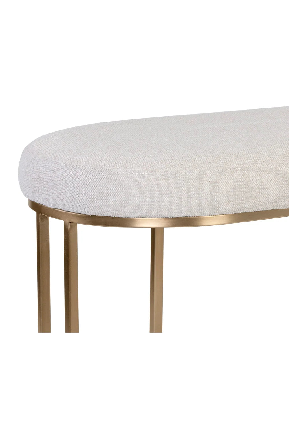 Luxury Cream Fabric Bench European Style for Villa