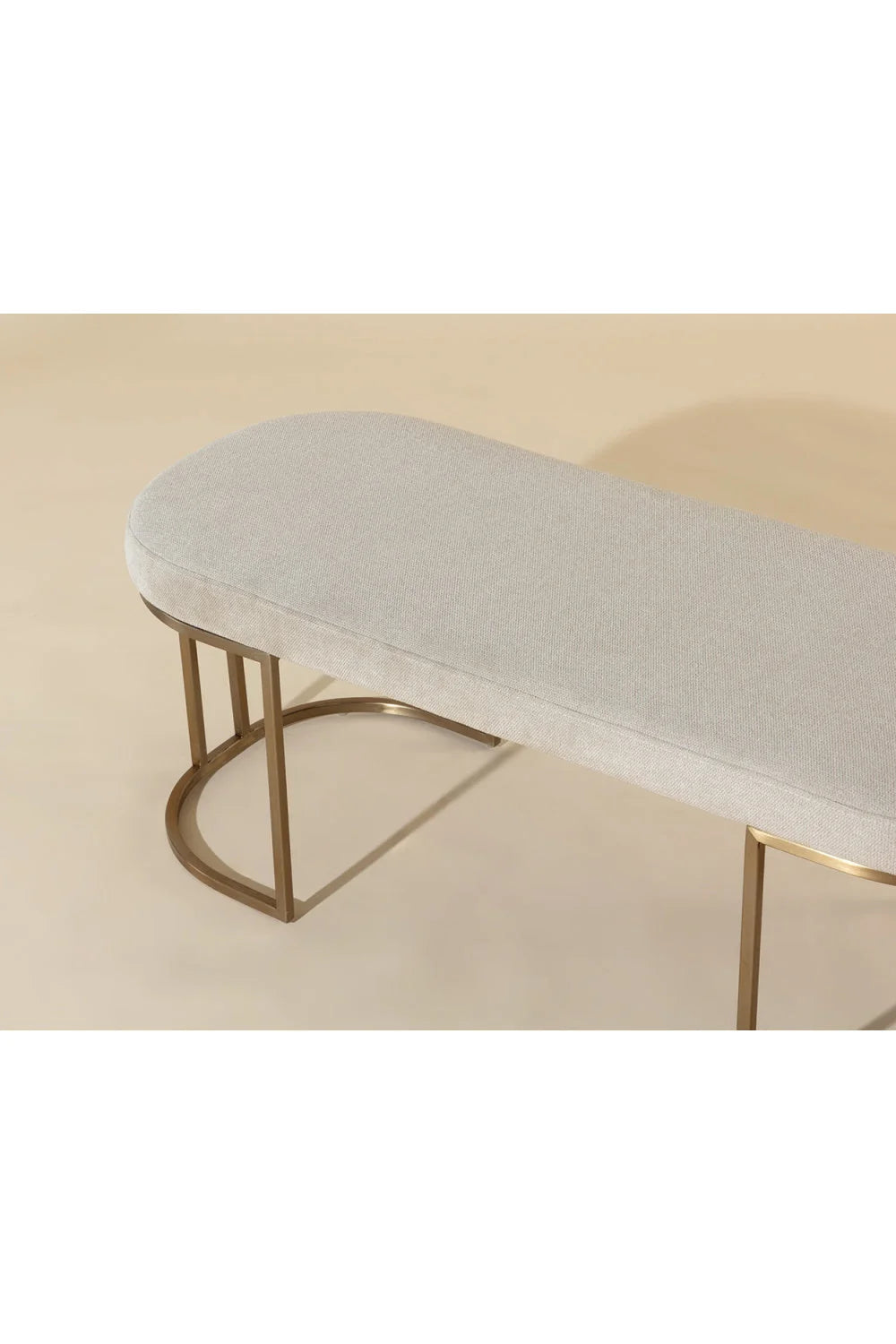 Luxury Cream Fabric Bench European Style for Villa