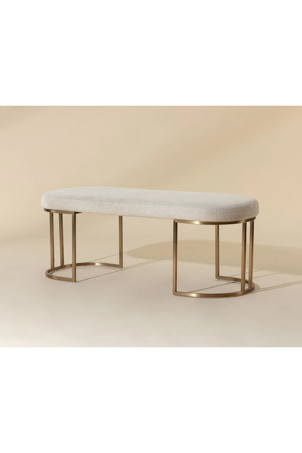 Luxury Cream Fabric Bench European Style for Villa