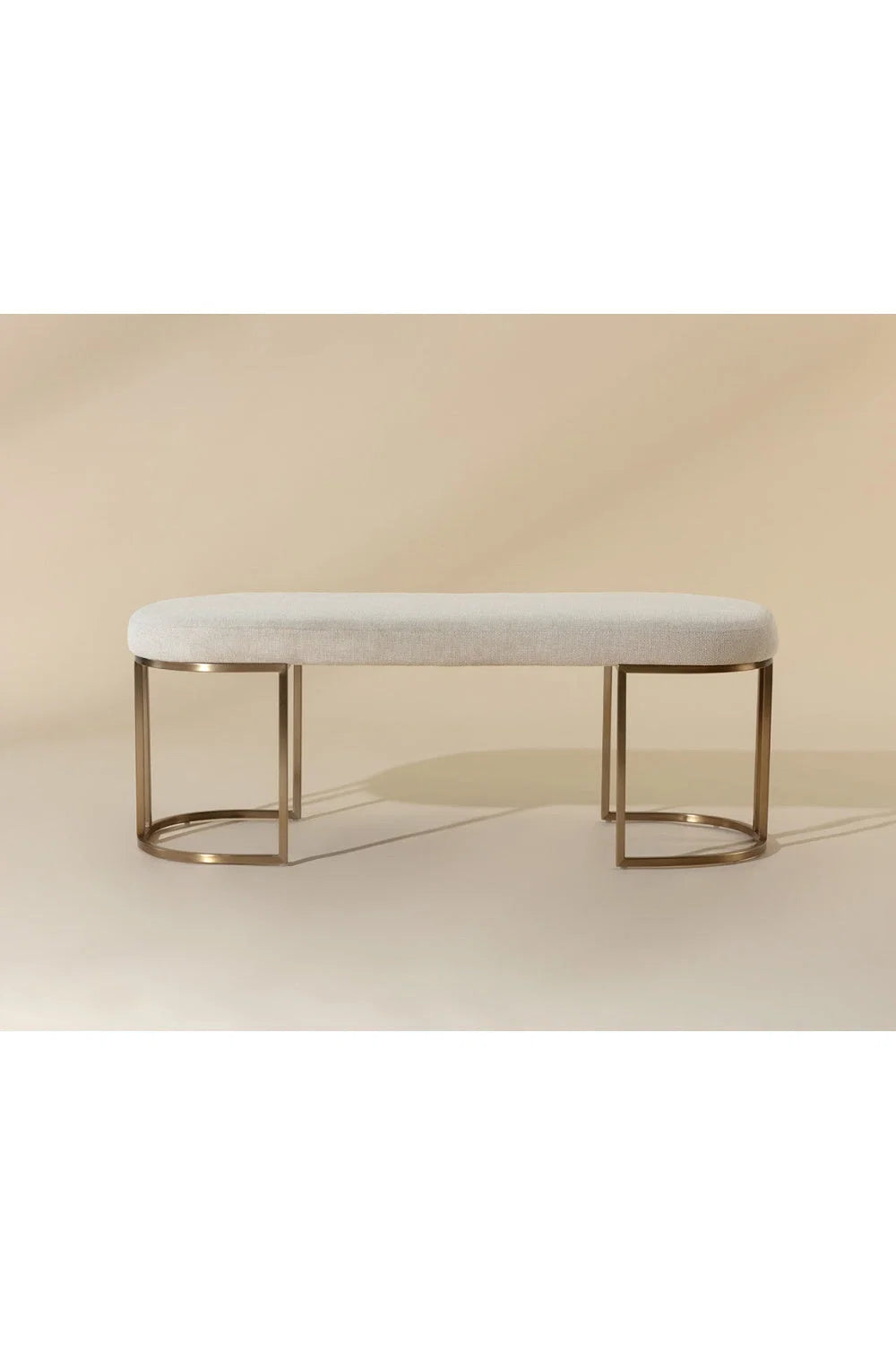 Luxury Cream Fabric Bench European Style for Villa