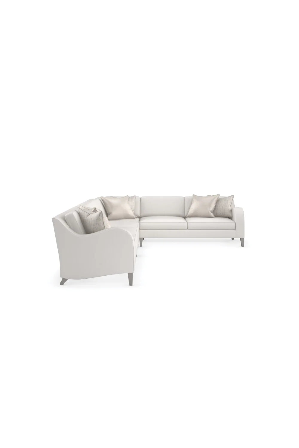 Luxury Cream Fabric Corner Sofa Modern Italian Style for Villa