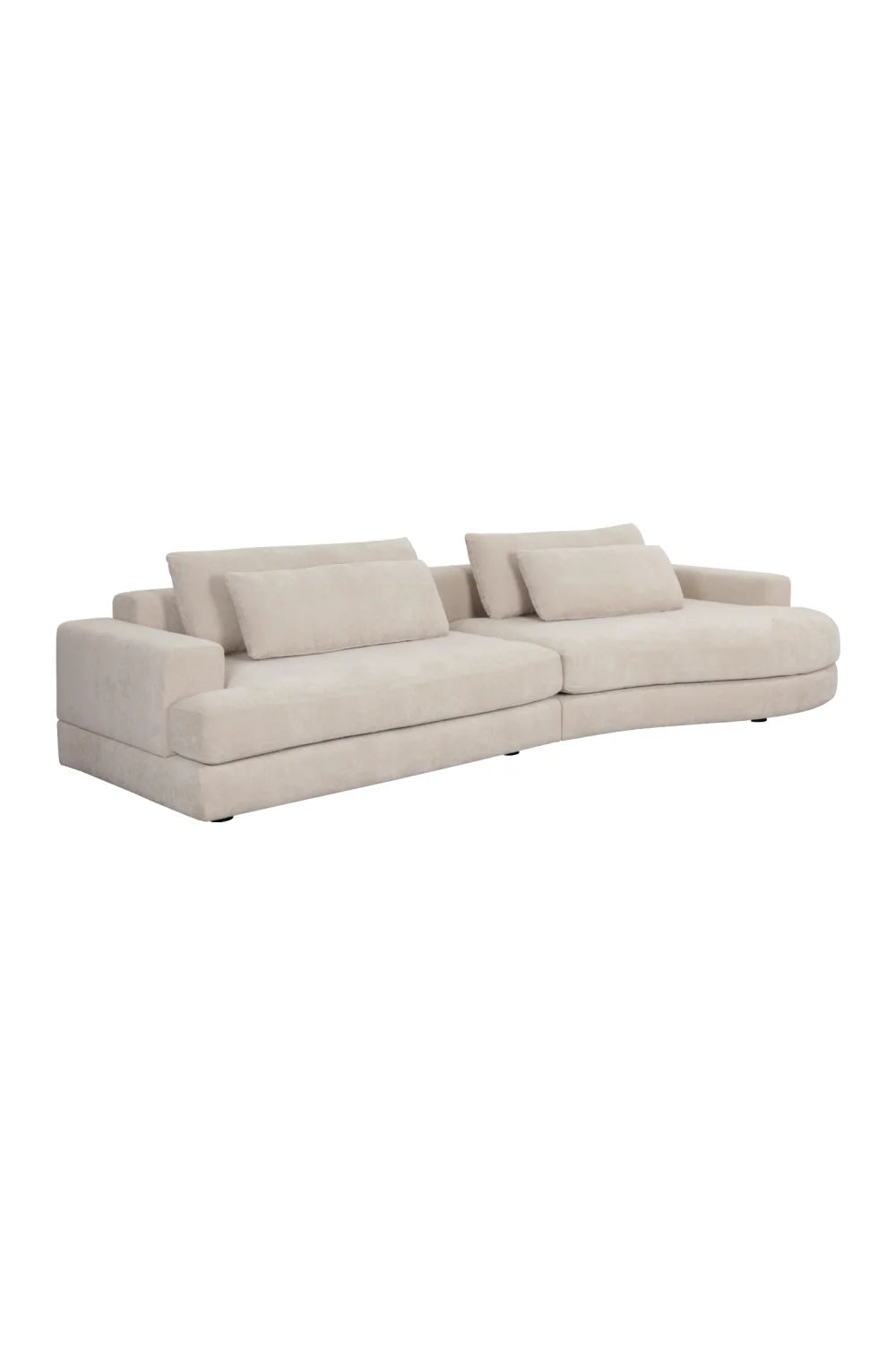 Luxury Cream Fabric Curved Sofa Modern Italian Style for Villa