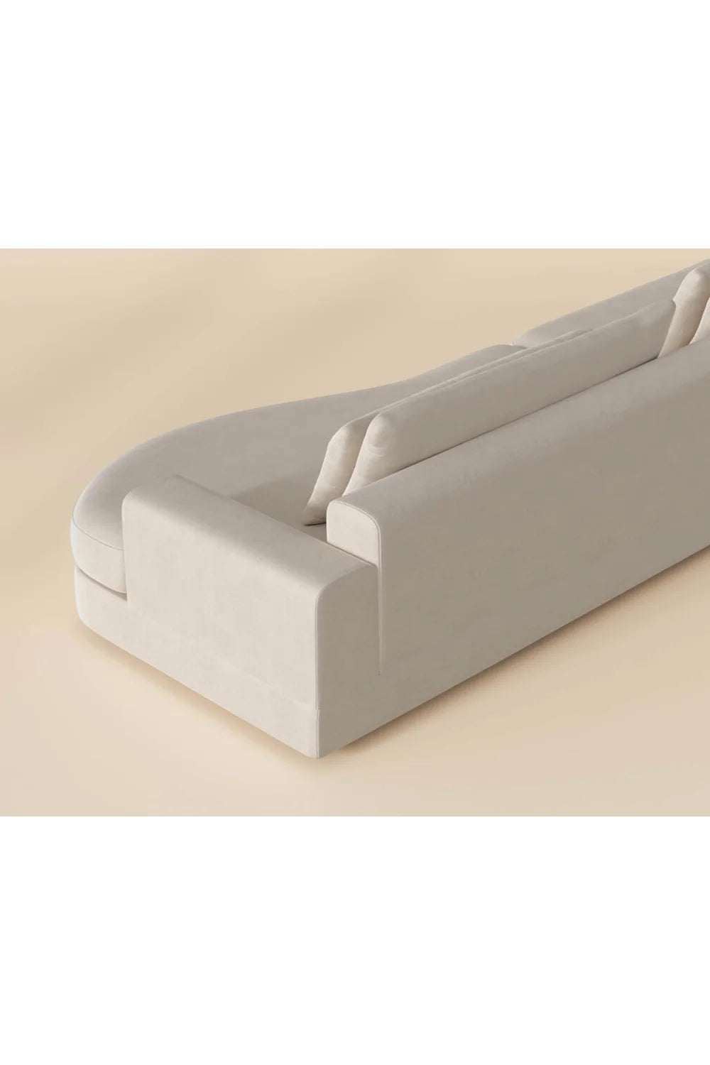 Luxury Cream Fabric Curved Sofa Modern Italian Style for Villa