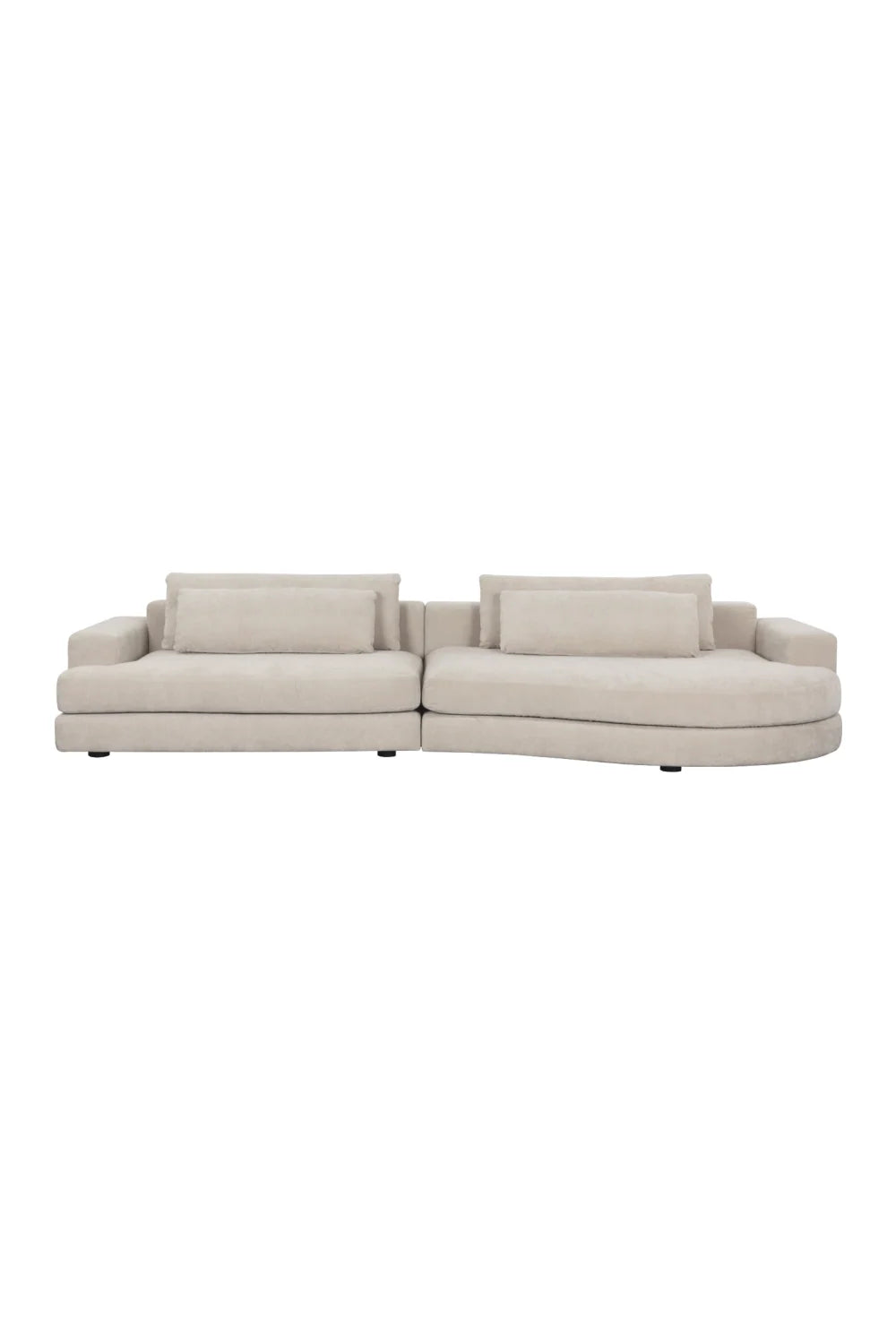 Luxury Cream Fabric Curved Sofa Modern Italian Style for Villa