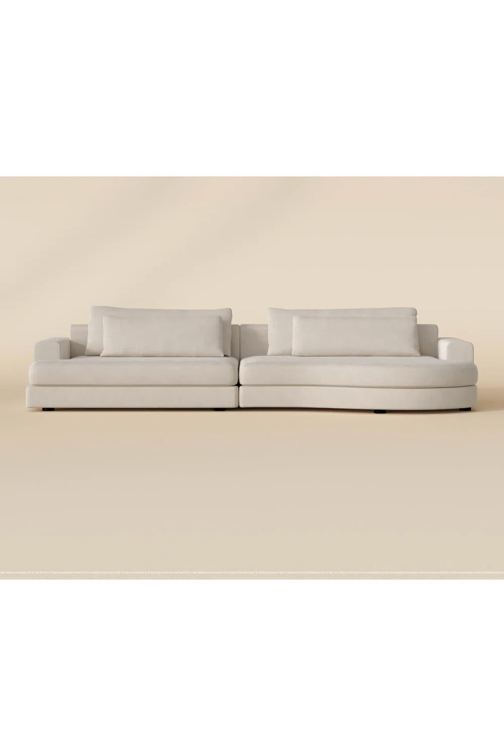 Luxury Cream Fabric Curved Sofa Modern Italian Style for Villa