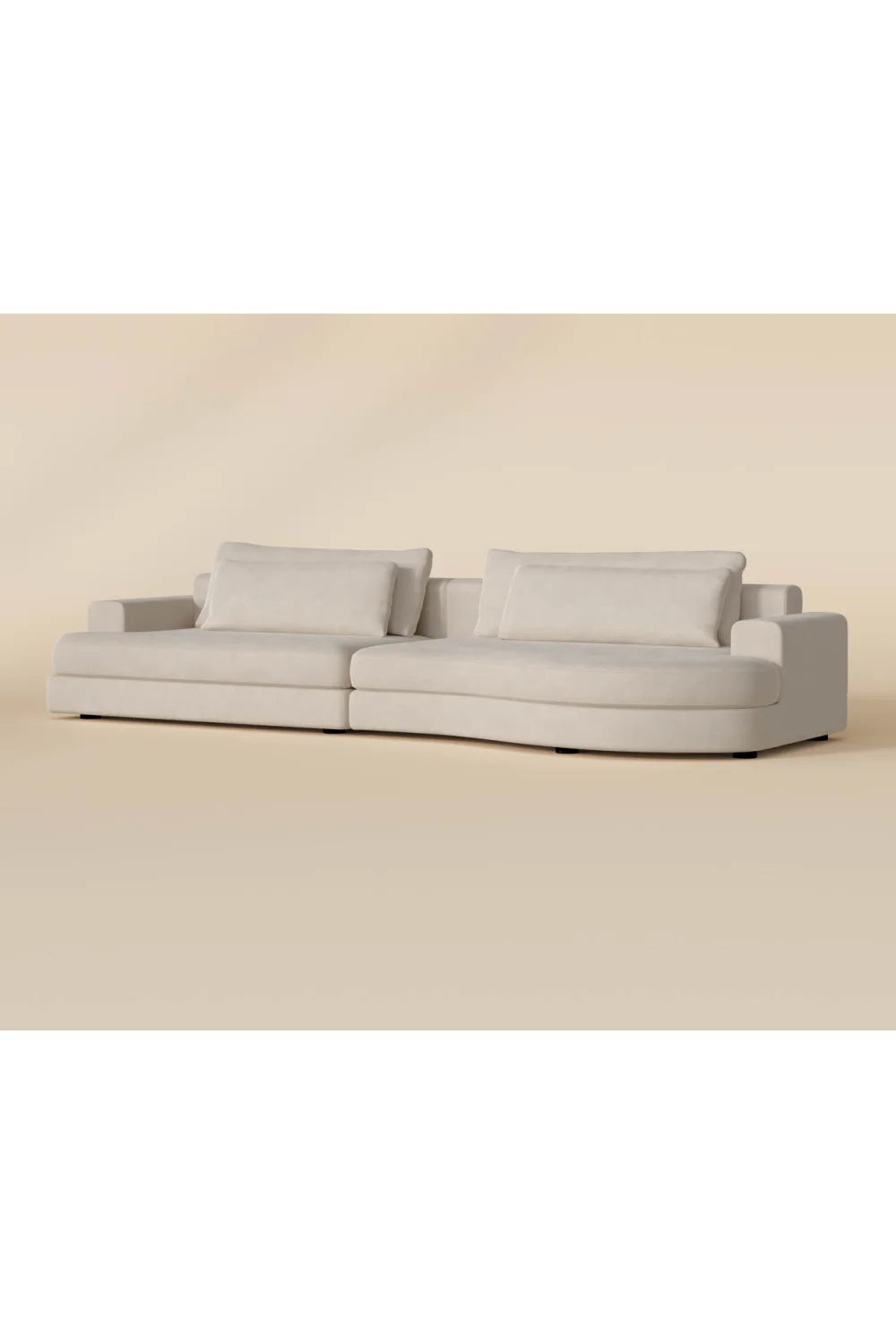 Luxury Cream Fabric Curved Sofa Modern Italian Style for Villa