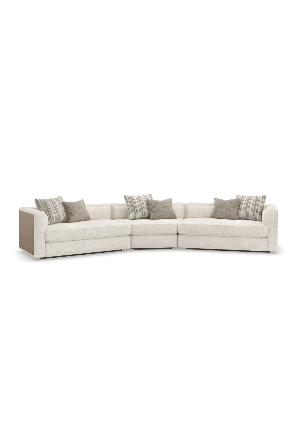 Luxury Cream Fabric Sectional Sofa Modern Italian Style for Villa