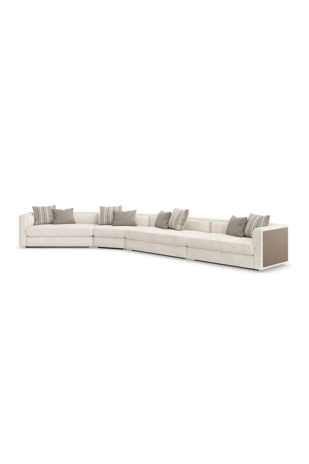 Luxury Cream Fabric Sectional Sofa Modern Italian Style for Villa