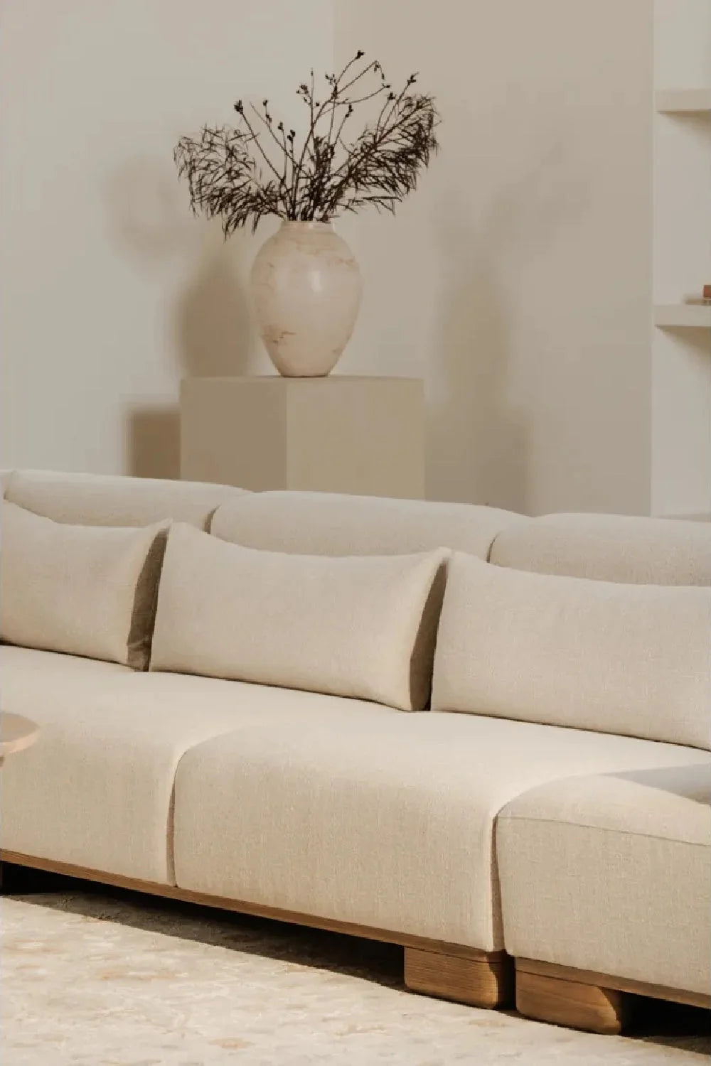 Luxury Cream Fabric Sofa Modern Italian Style for Villa