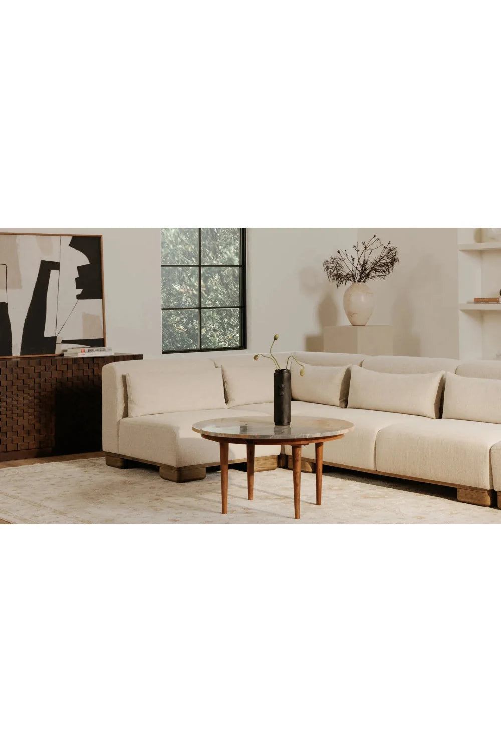 Luxury Cream Fabric Sofa Modern Italian Style for Villa