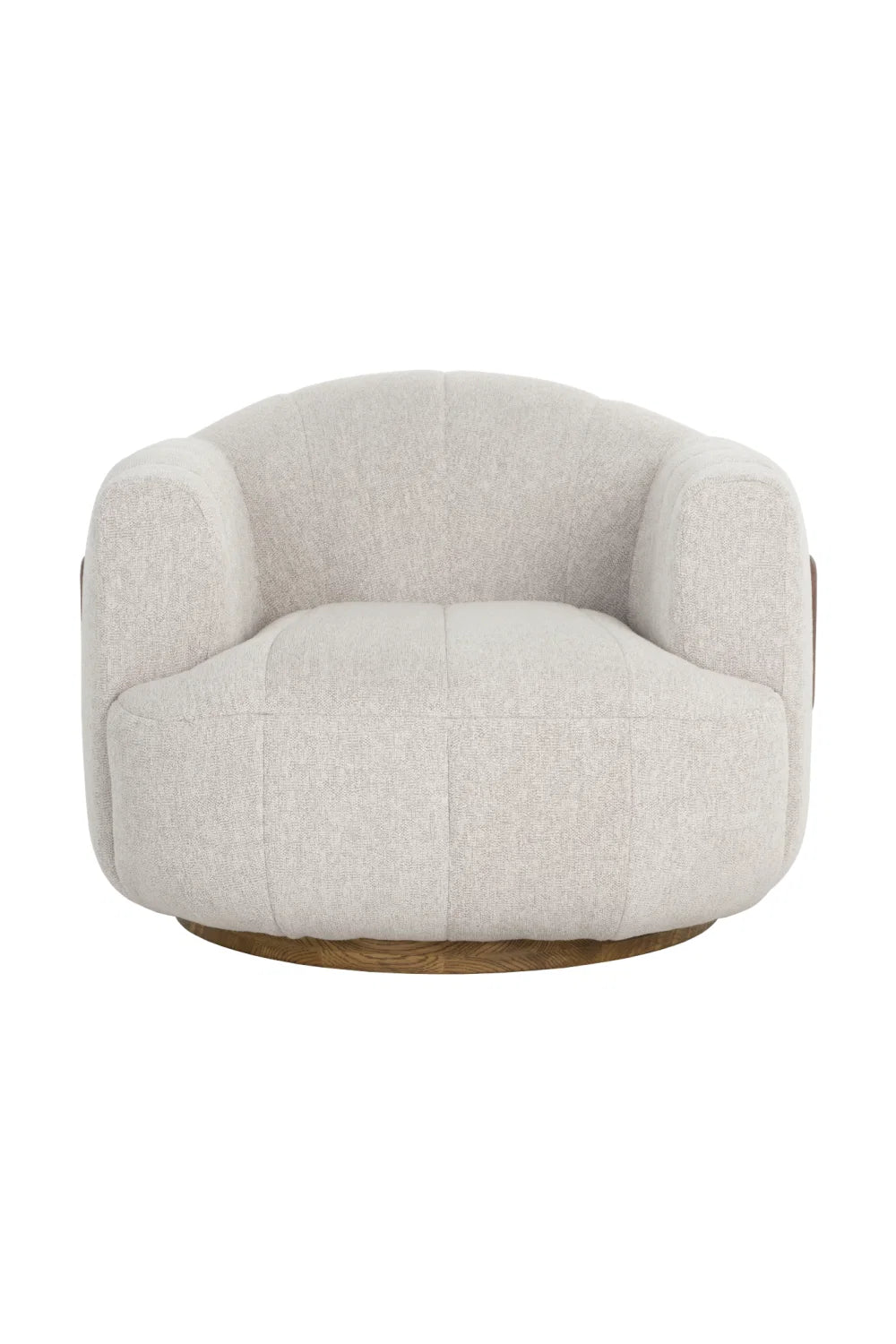 Luxury Cream Fabric Swivel Accent Chair Modern Italian Style for Villa