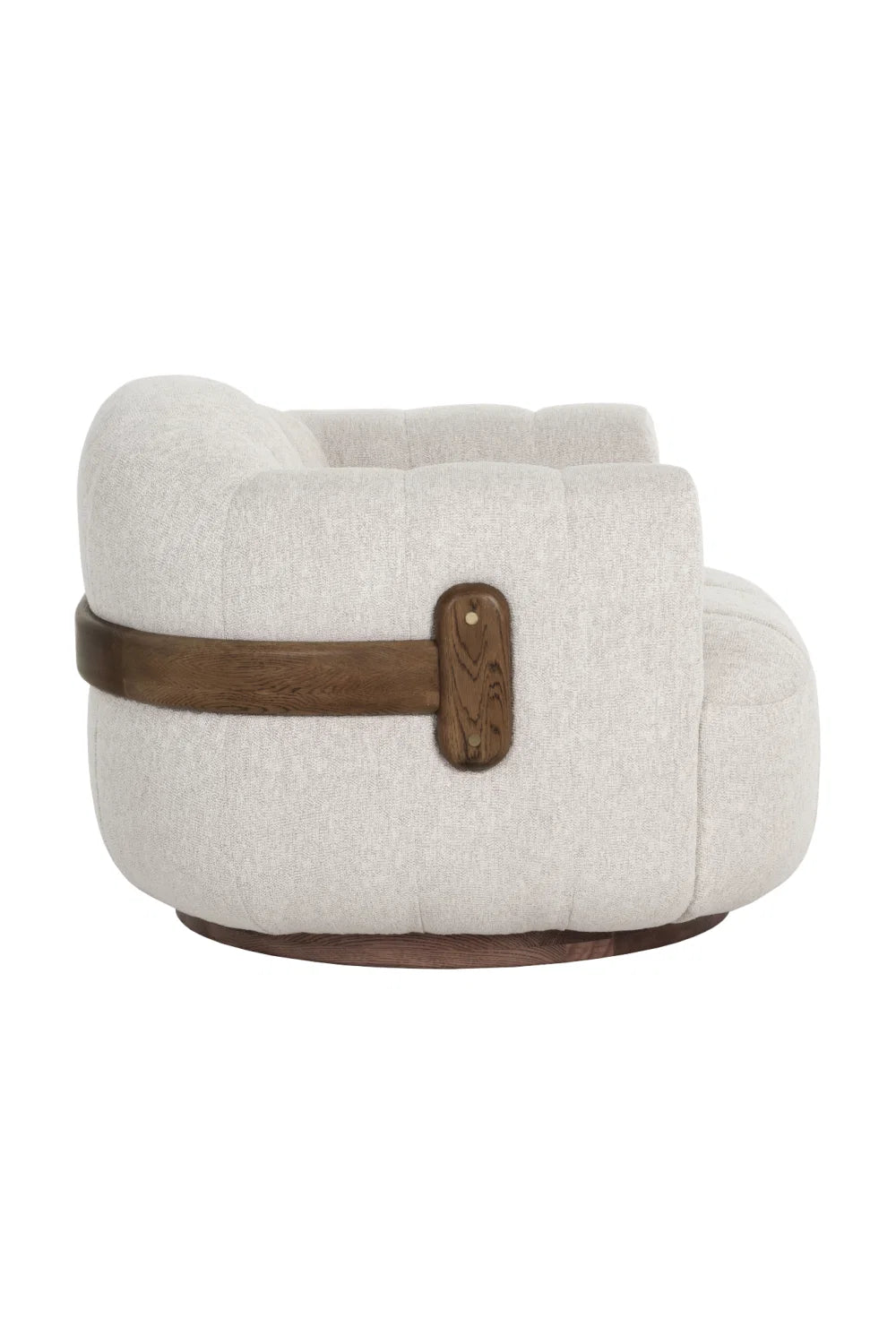 Luxury Cream Fabric Swivel Accent Chair Modern Italian Style for Villa
