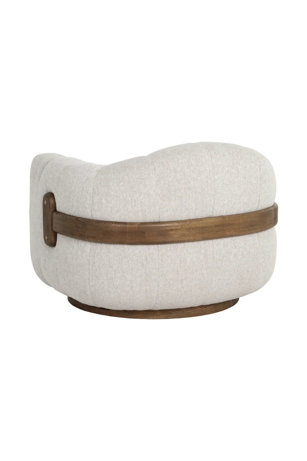 Luxury Cream Fabric Swivel Accent Chair Modern Italian Style for Villa