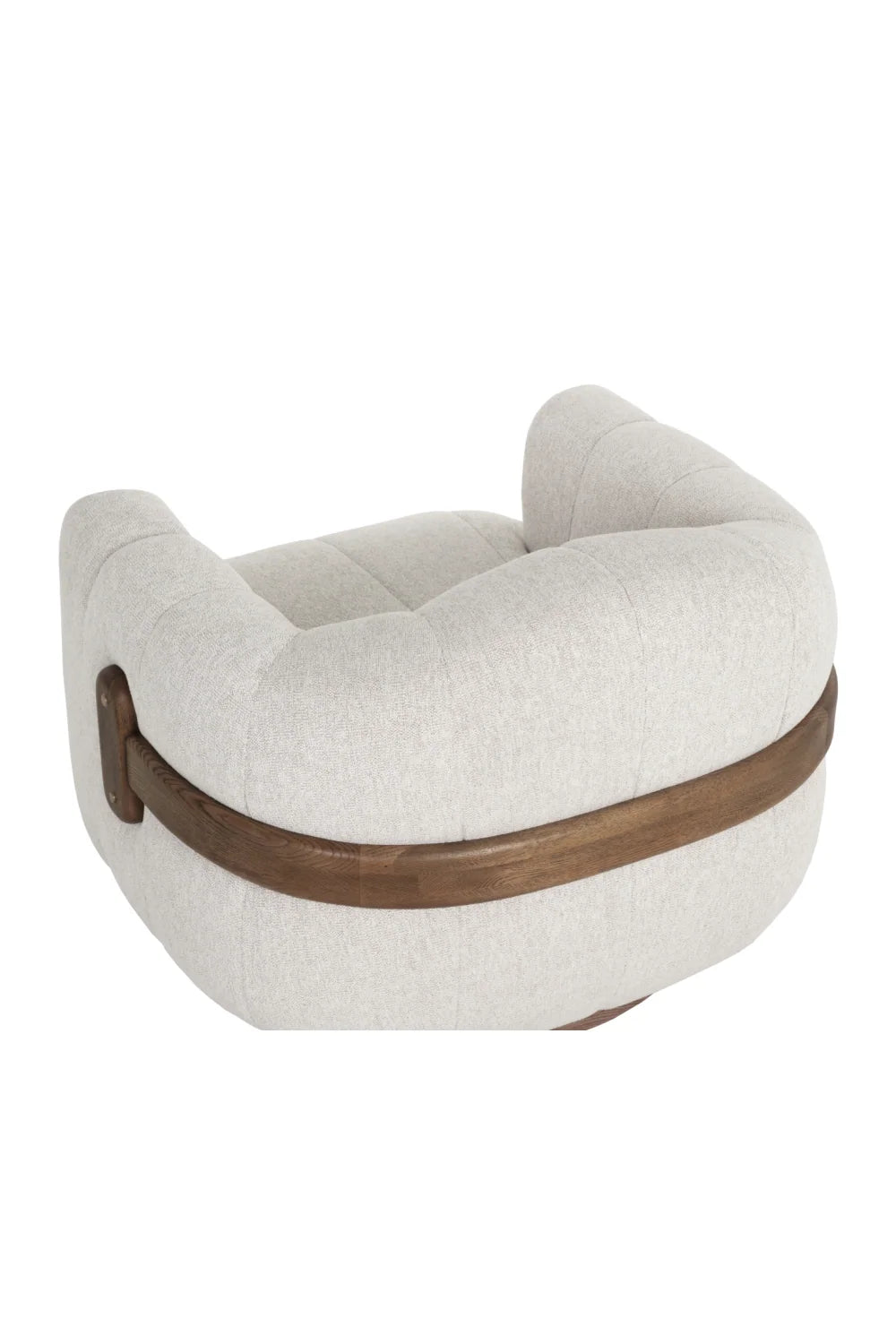 Luxury Cream Fabric Swivel Accent Chair Modern Italian Style for Villa